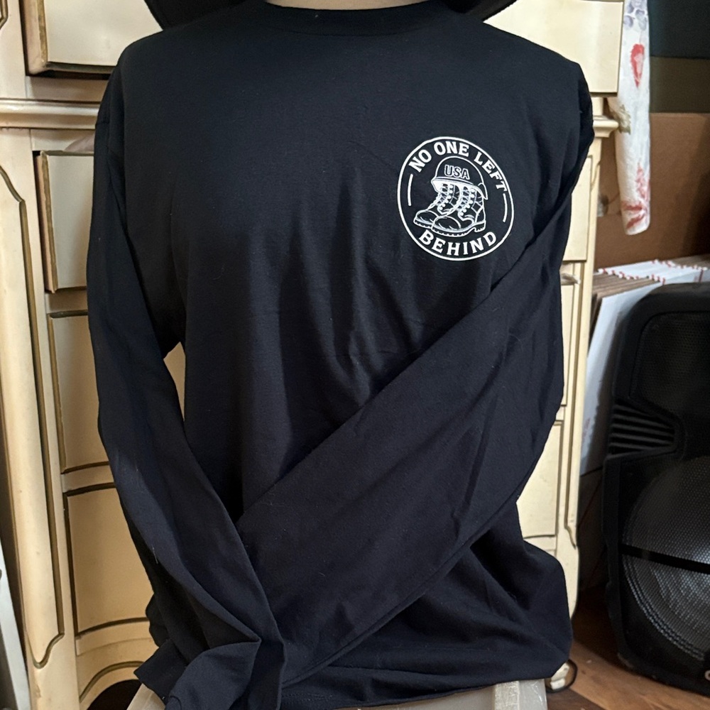 Men's Black Long Sleeve Shirt with Graphic Print